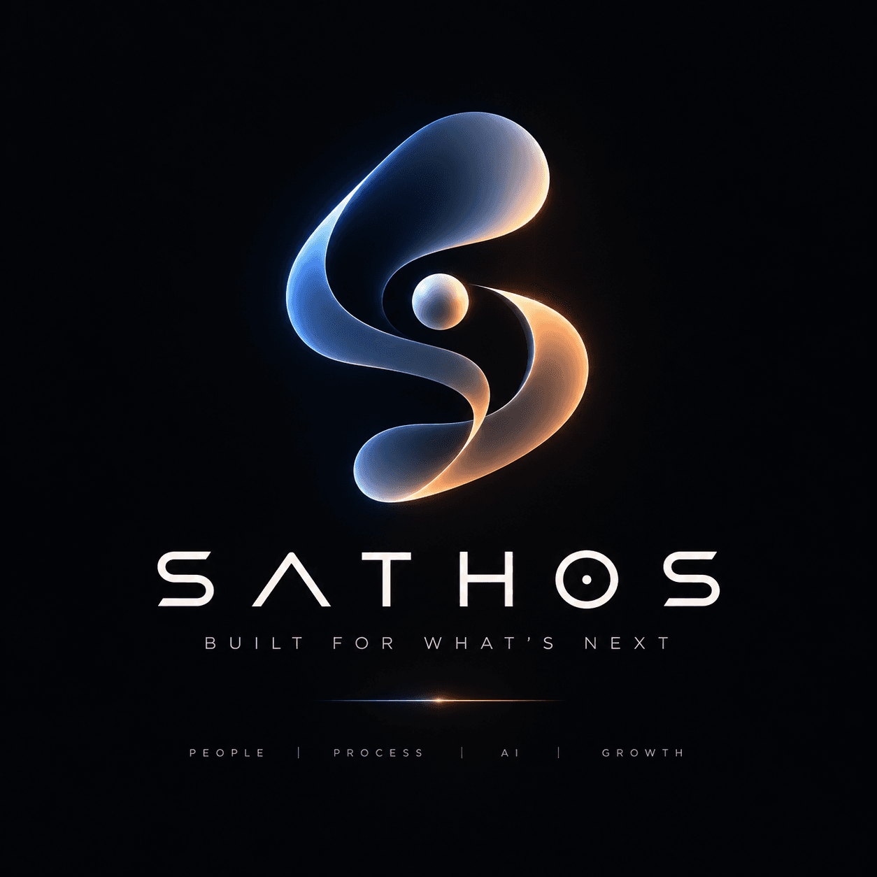 SATHOS symbol with the words People, Process, AI and Growth